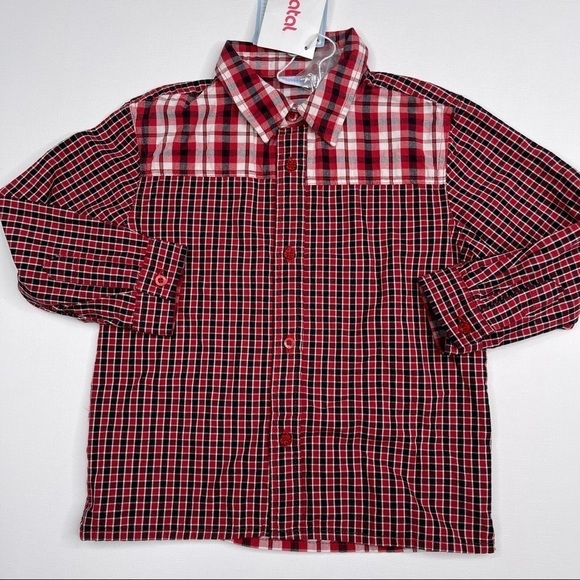 Prenatal Shirt Button Front Plaid Red Black Autumn Fall Winter Ranch Rodeo New - Picture 1 of 7